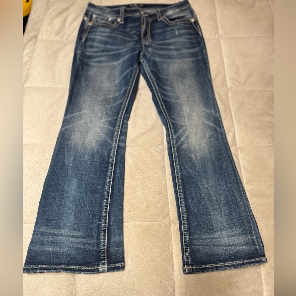 Miss Me Blue Flare & Wide Leg Jeans - Picture 7 of 8